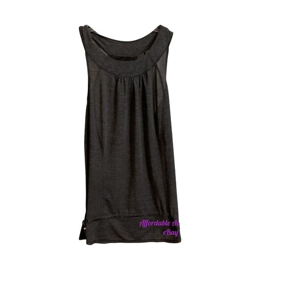 Lululemon Tank Top Women’s Size 6 Coal Gray Yoga Drawstring Hips Excellent - Picture 1 of 7